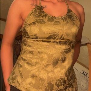 Elegant Olive Green Halter Top